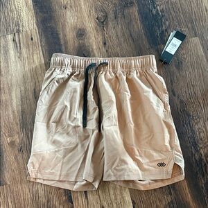 Men's Athletic Tan Shorts with Drawstring